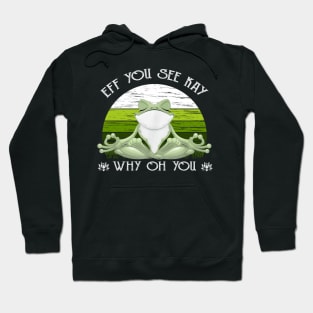 Eff You See Kay Why Oh You Funny Vintage Frog Yoga Lover Hoodie